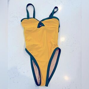 Solstice Swim Yellow & Green bathing suit S